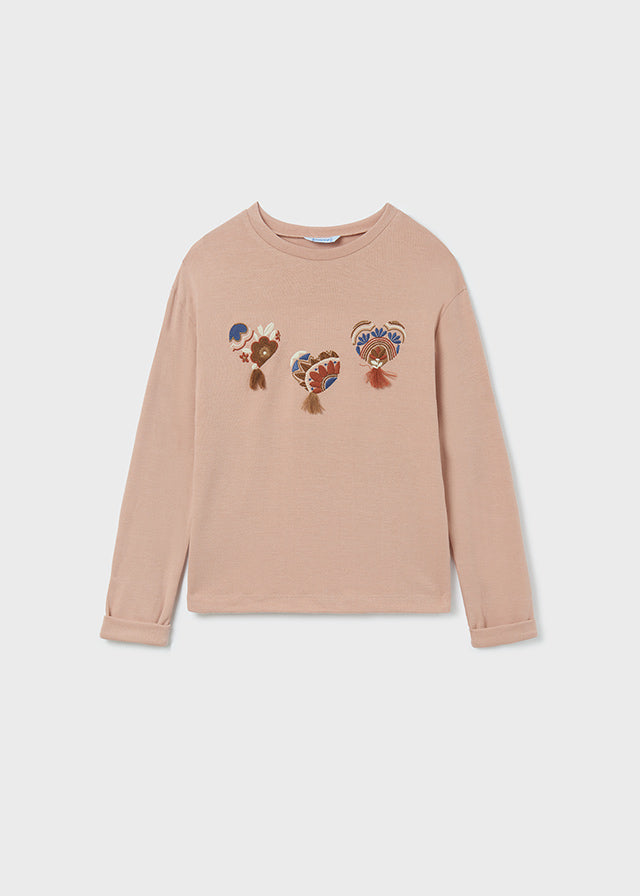 Koszulka Dlugi Rekaw Dziewczeca - Rozowy