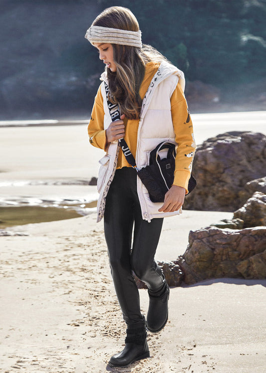 Leginsy Skora Sztuczna - Czarny