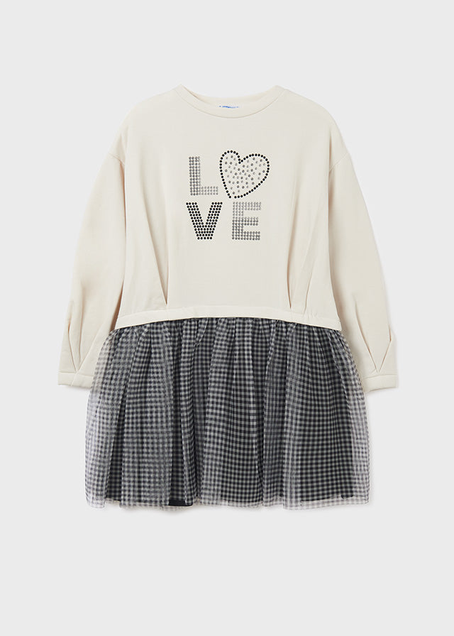 Sukienka Laczona Tiul - Bezowy