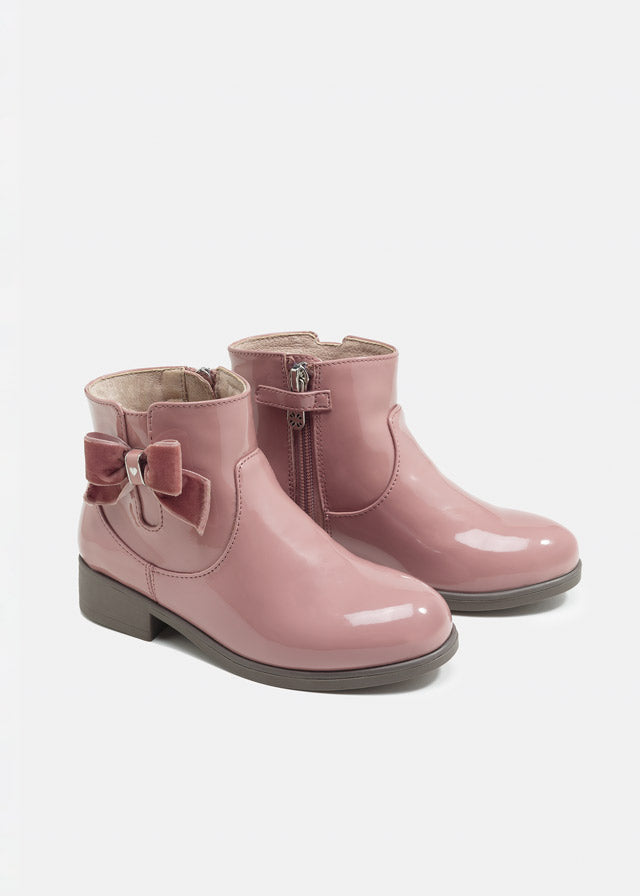 Botki lakierowane - Ciemny róż