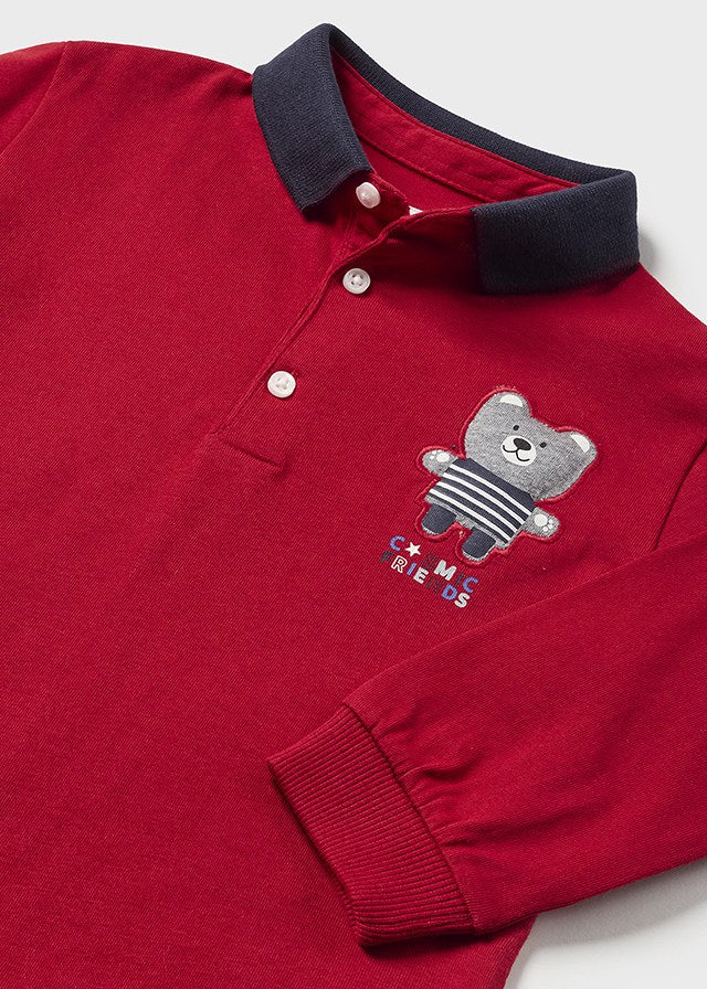 Koszulka Polo długi rękaw - Czerwony