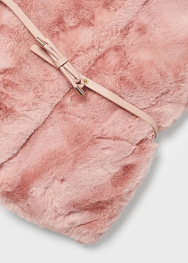 Kamizelka z futerkiem - Nude