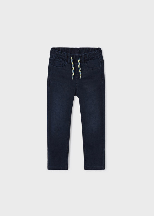Spodnie soft denim jogger - Blue black