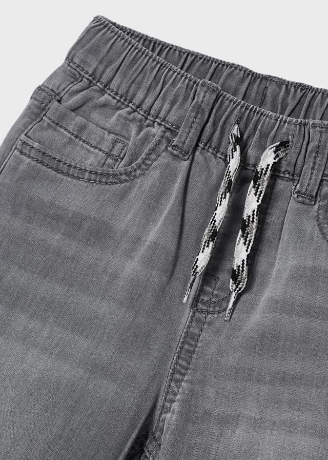 Spodnie soft denim jogger - Jasny szary