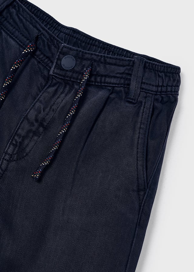 Spodnie lyocell - Granatowy