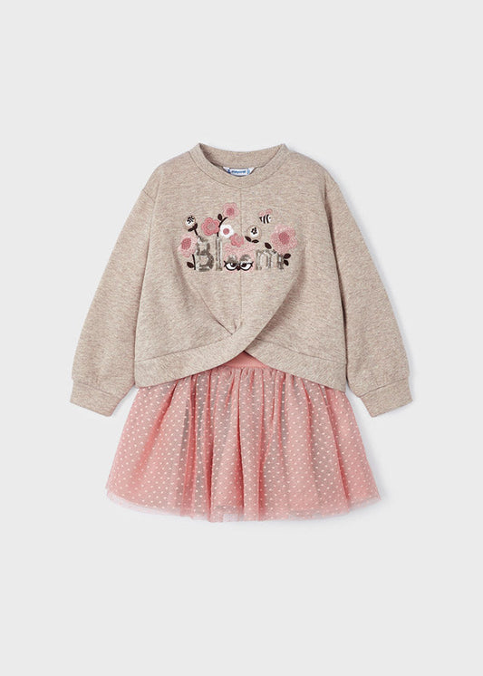 Komplet spódnica tiul - Taupe