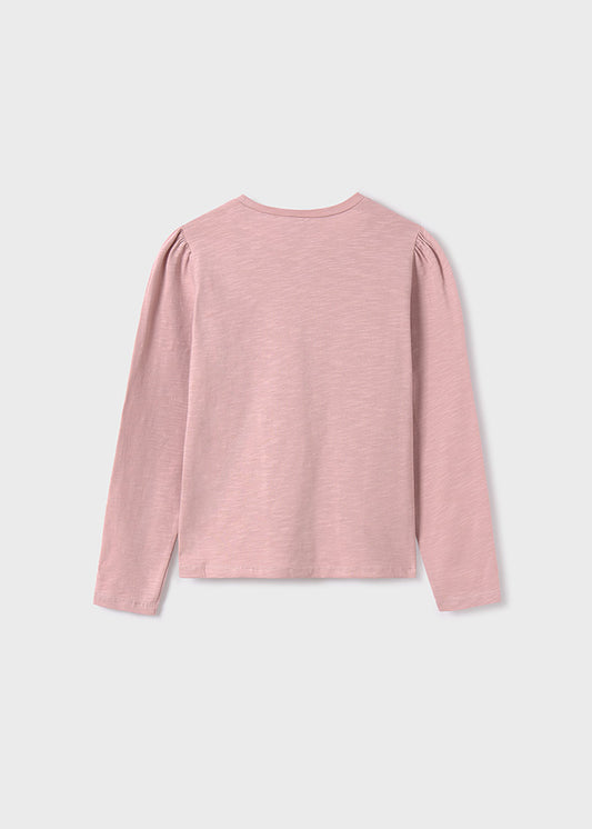 Koszulka długi rękaw grafika - Różowy