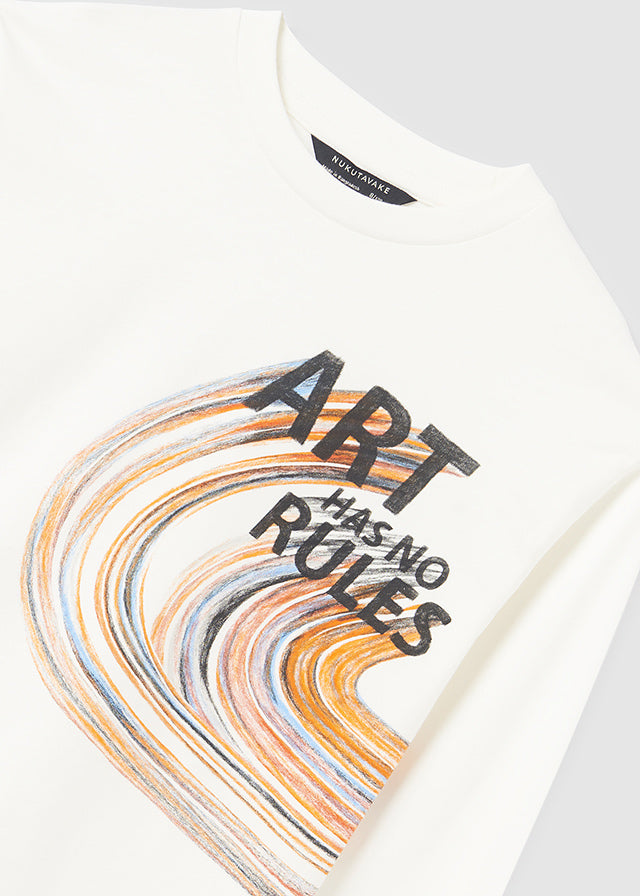 Koszulka długi rękaw "no rules" - Cream yolk