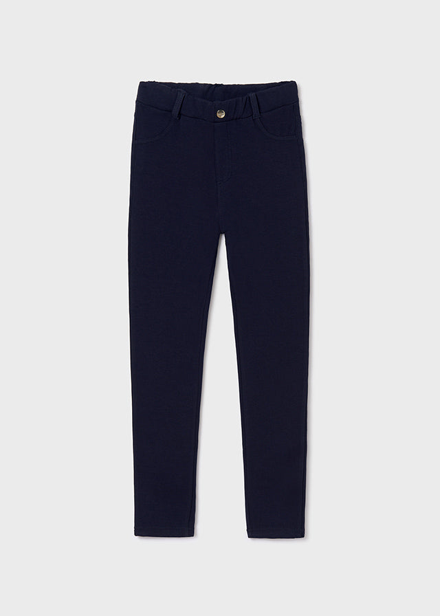 Spodnie dzianina z kieszeniam - Granatowy