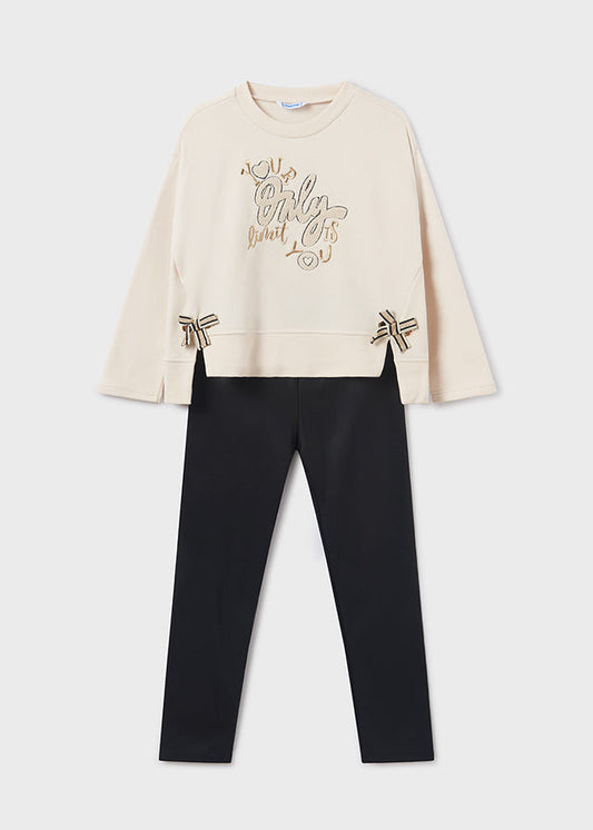 Komplet leginsy haft - Cream