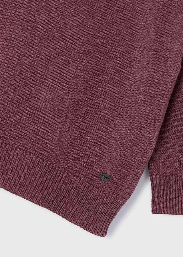 Sweter z lamówką - Śliwka