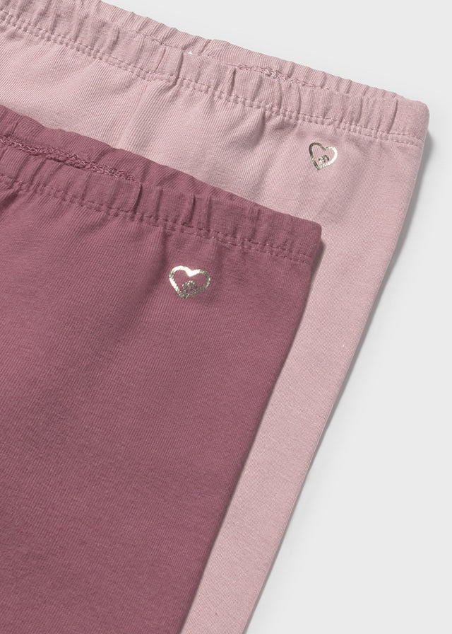 Komplet 2 x leginsy basic - Różowy