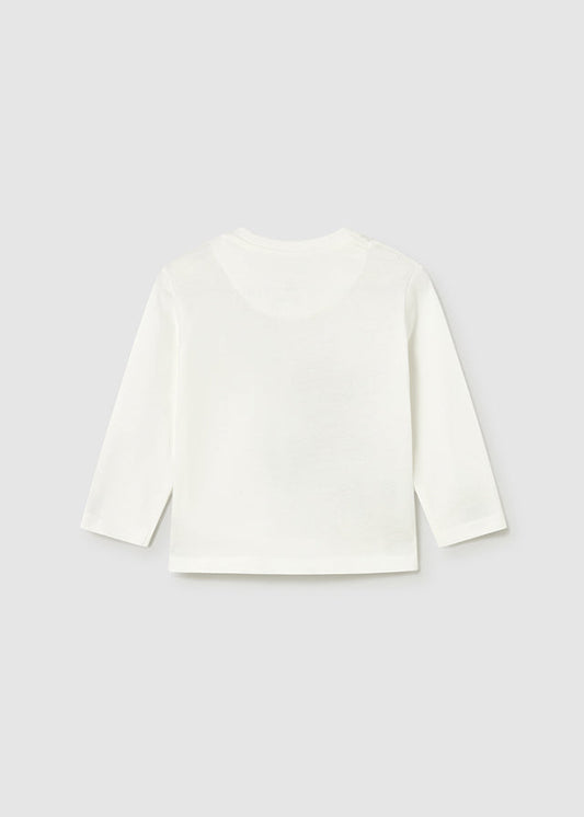 Koszulka długi rękaw z aplikacją - Cream-bear