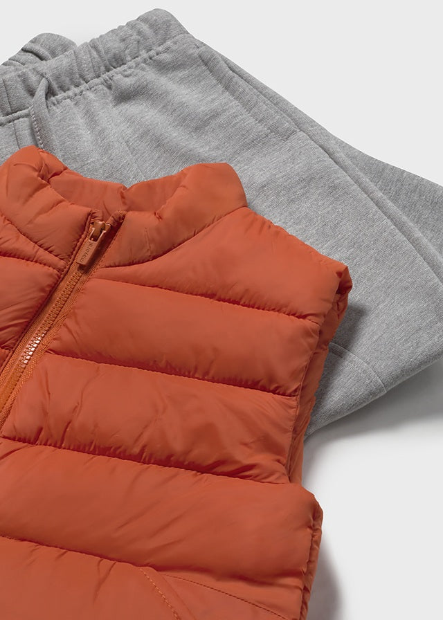 Komplet z bluzą i kamizelką - Miedziany