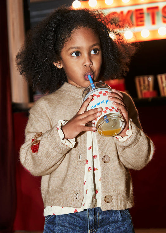 Sweterek trykotowy fantazja - Sesame-red