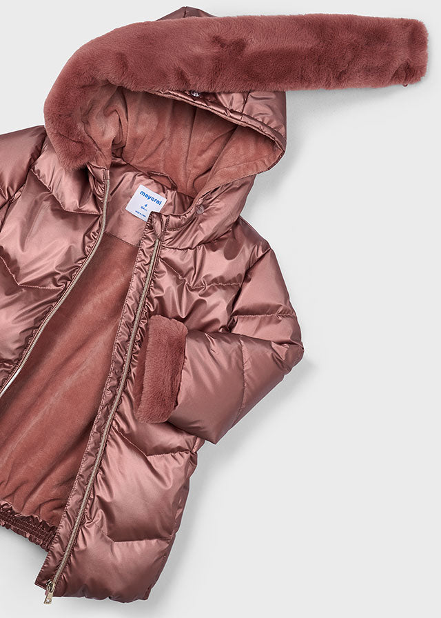 Metaliczna kurtka z paskiem - Make-up