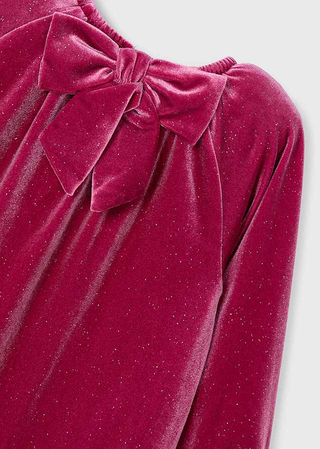 Sukienka aksamitna błysk - Wiśniowy