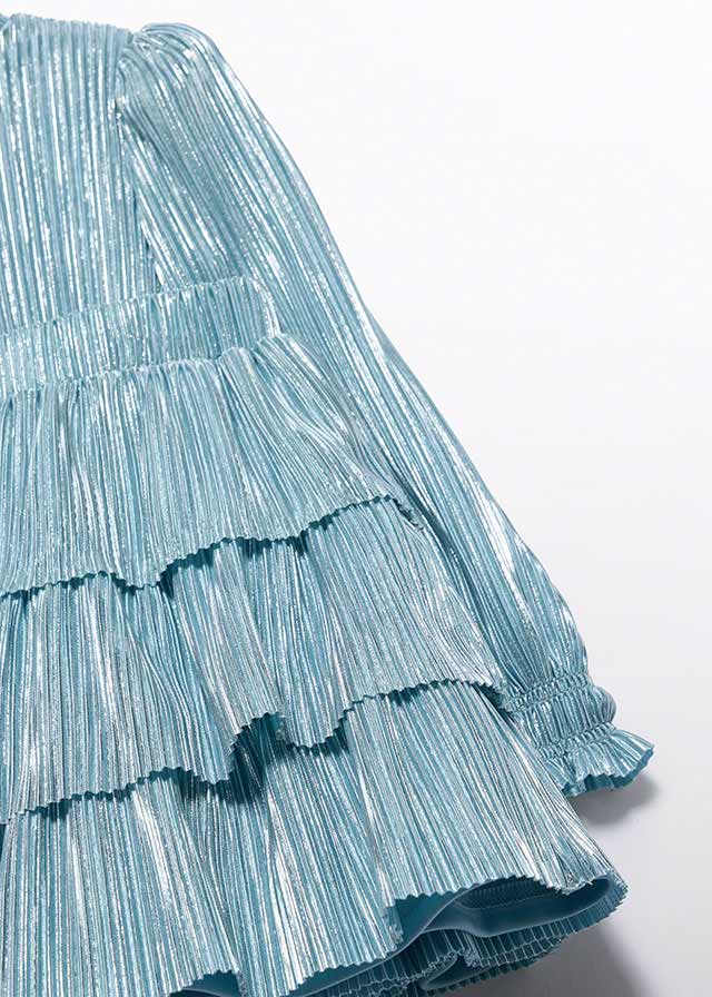 Komplet ze spódnicą plisy - Aqua