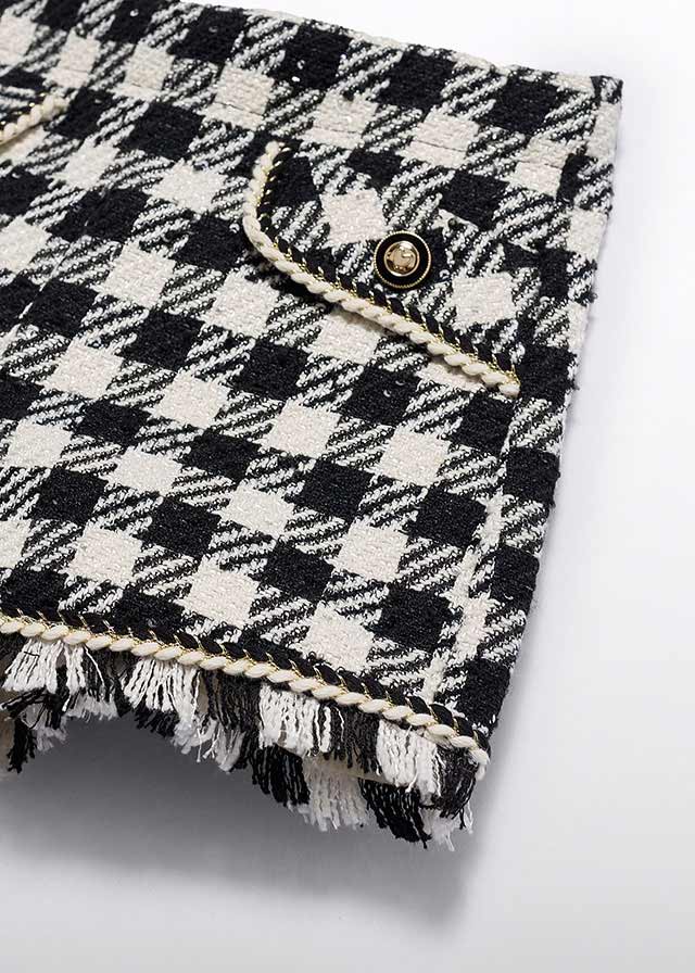 Bermudy vichy z cekinami - Black