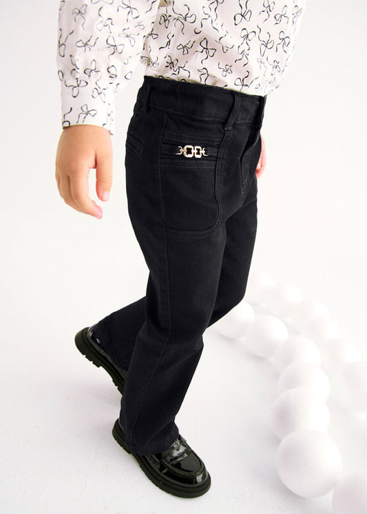 Spodnie dziewczęce denim - Black