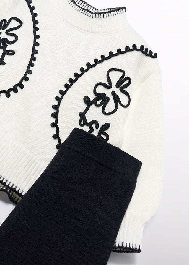 Komplet spodnie długie trykot - CreamBlack