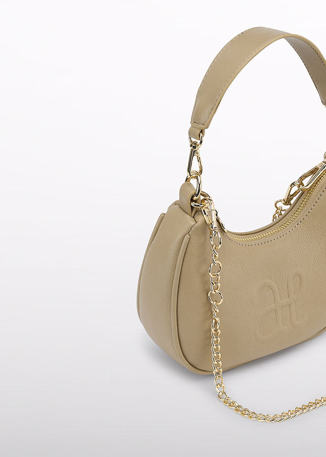 Torebka z imitacji skóry logo - Camel