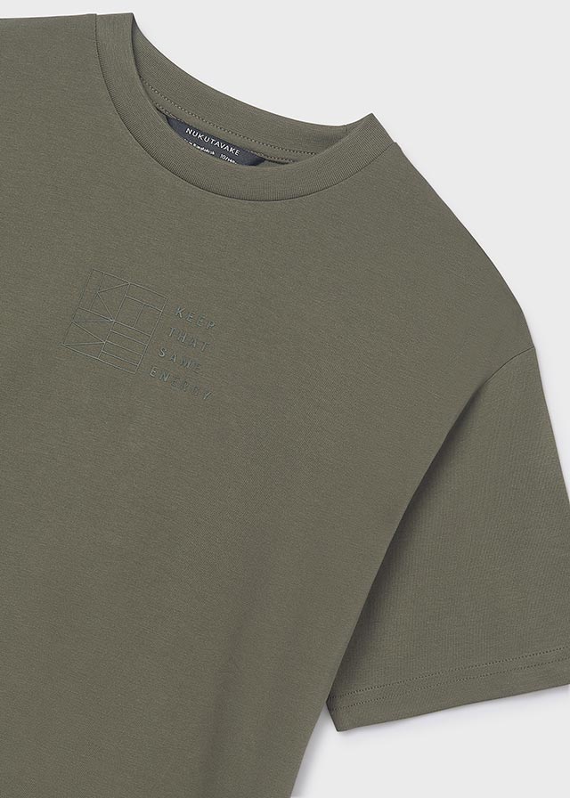 Koszulka krótki rękaw print - Oliwkowy