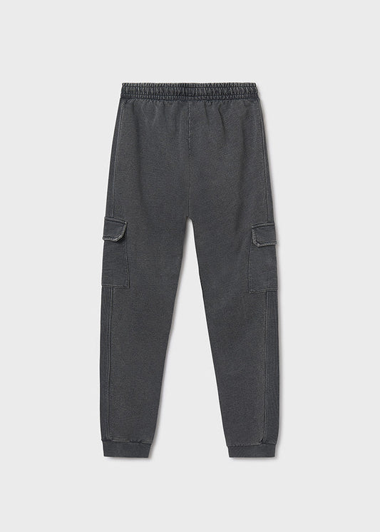 Dzianinowe spodnie cargo - Black