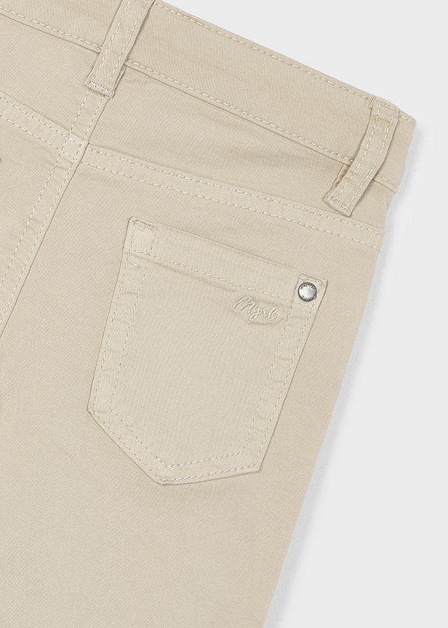 Spodnie serża slim fit basic - Almond