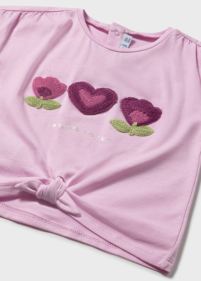 Koszulka krótki rękaw z aplikacją - Malwa