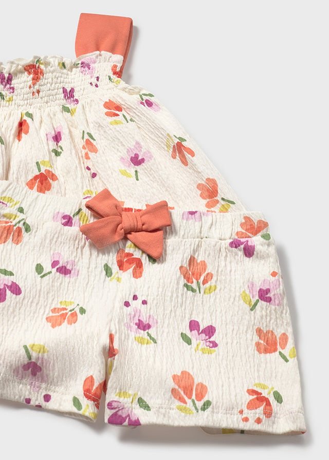 Komplet z szortami szyfon - Marchewka