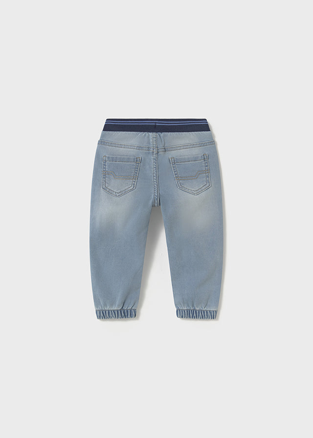 Spodnie soft denim jogger - Bleach