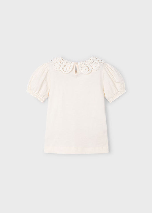 Koszulka krótki rękaw kołnierzyk - Kość