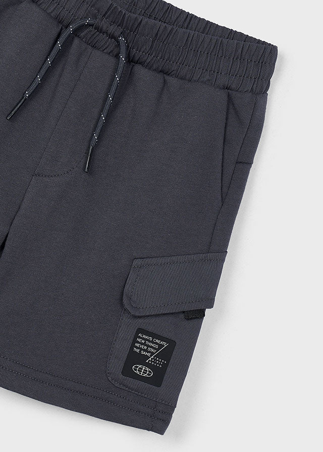 Bermudy cargo dzianina - Asphalt