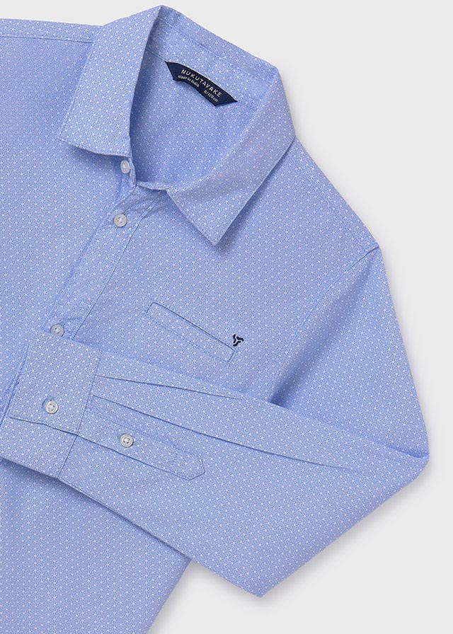 Koszula długi rękaw mini wzory - Błękitny