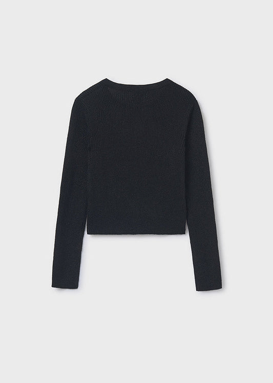 Sweter rozp.dzian. ściągacz - Black