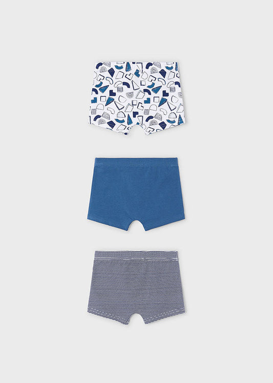 Zestaw 3 par bokserek - Niebieski