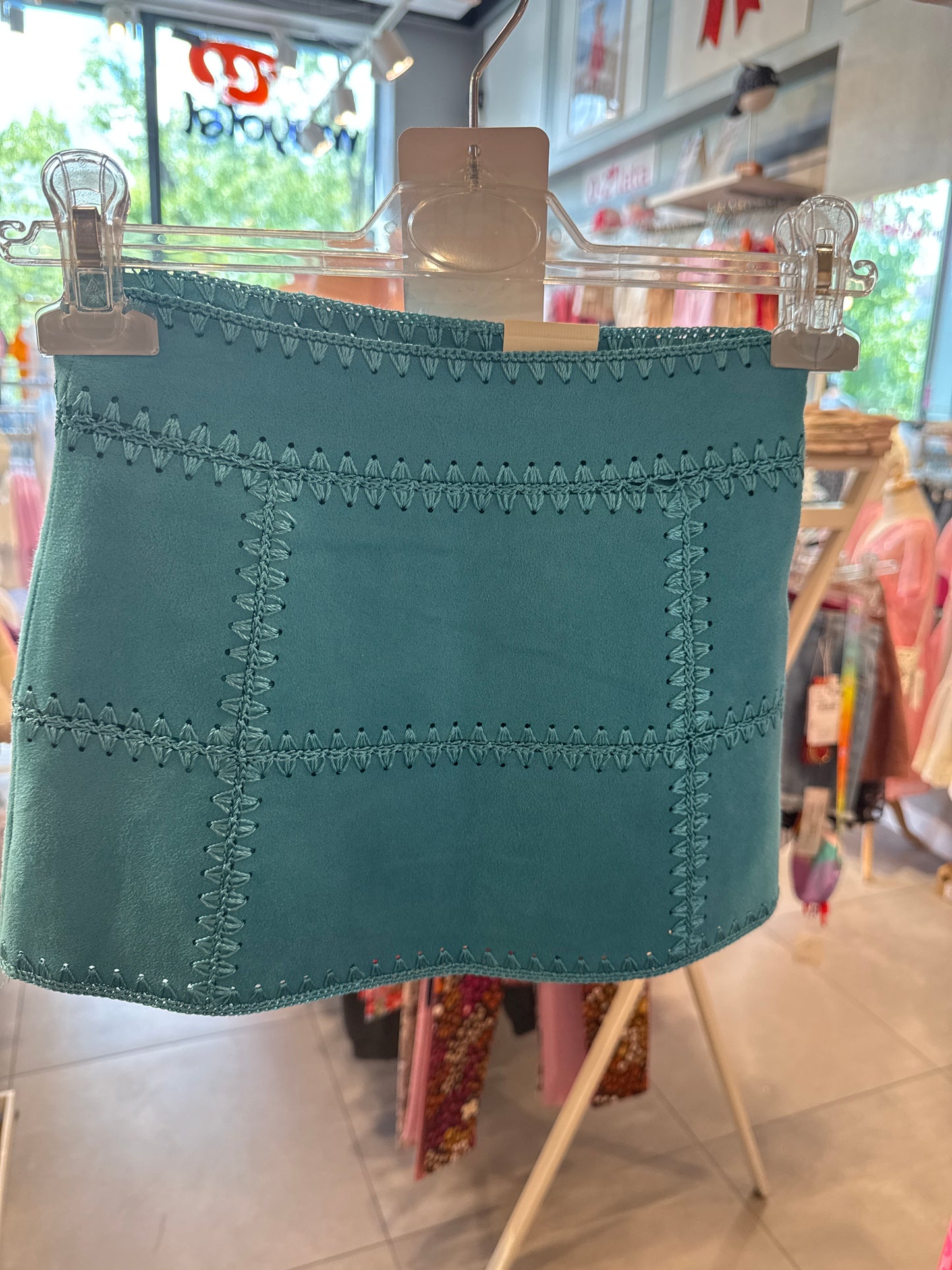 Spódnica Zamszowa Haft