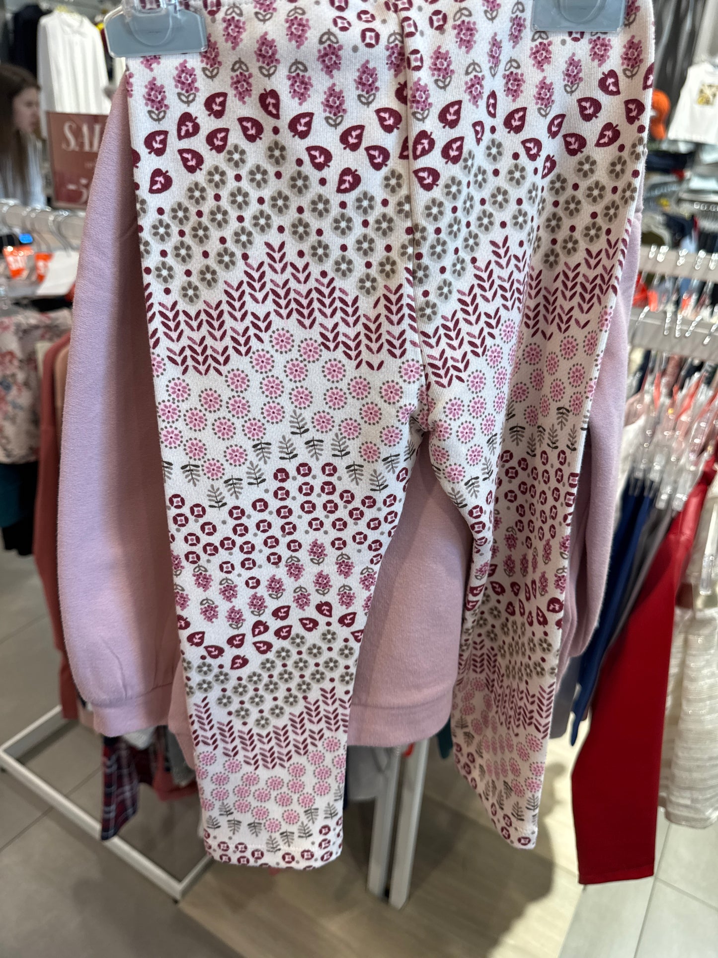 Komplet Leginsy Sweter - Kolor Płatki Kwiatów