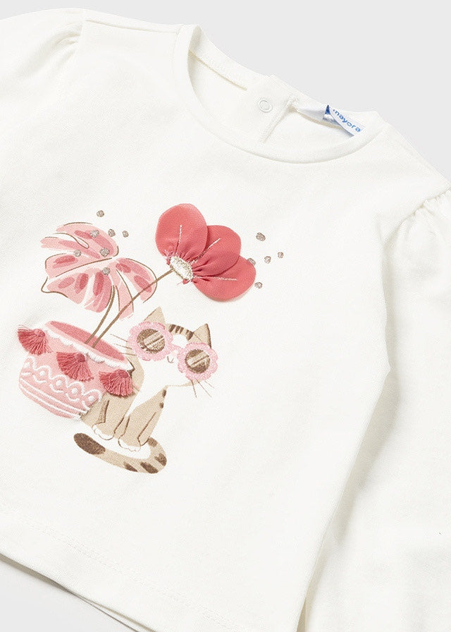 Koszulka DŁugi Rękaw - Kolor Kremowy