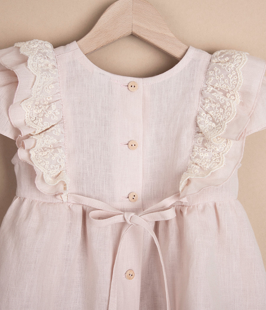 Sukienka lniana z wiązaniem z tyłu