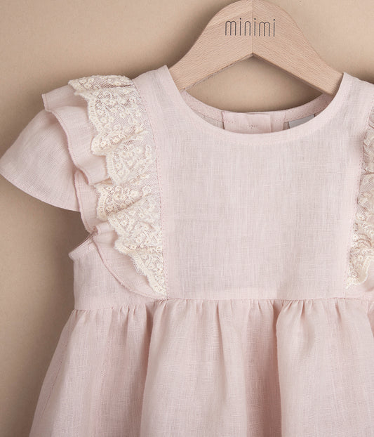 Sukienka lniana z wiązaniem z tyłu