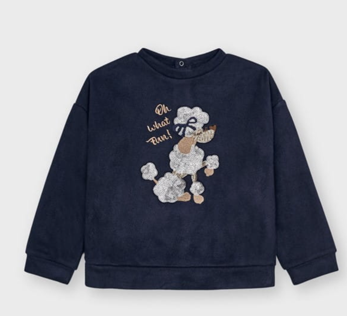 Bluza Dzianinowa Zamsz Granatowy