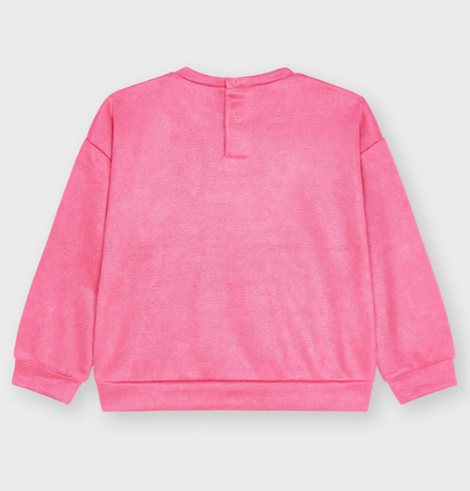 Bluza Dzianinowa Zamsz Fuksja