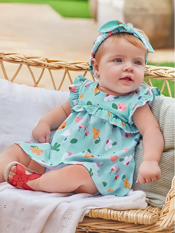 Sukienka we wzory z opaską