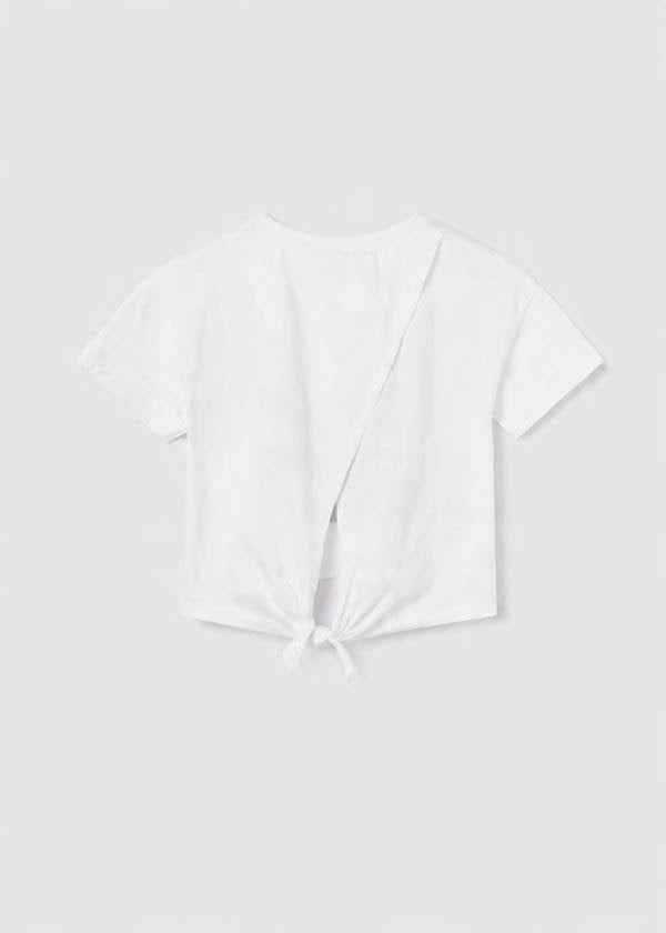 BLUZKA BIAŁA Z TYŁU WIĄZANA