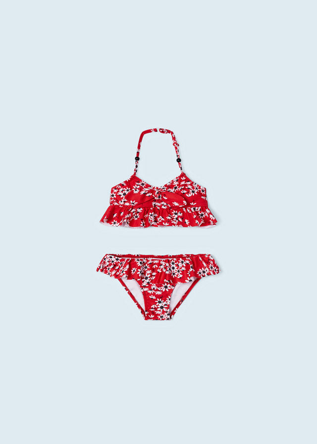 Bikini z falbanką - kolor Czerwony