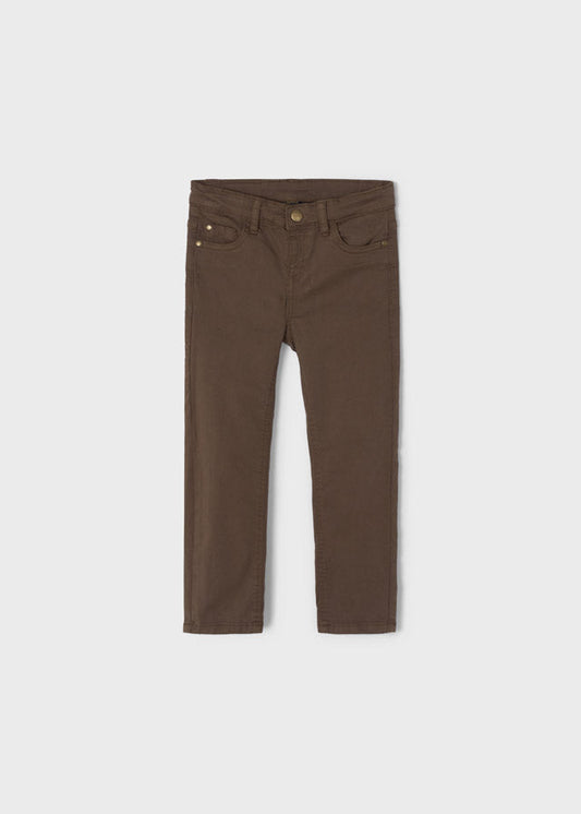 Spodnie 5 Kieszeni Regular Fit Basic - Mocca