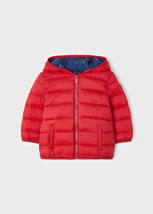 Kurtka pikowana z workiem - Czerwony
