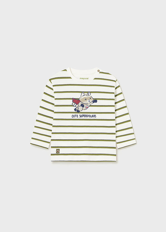 Koszulka długi rękaw paski - Liść laurowy